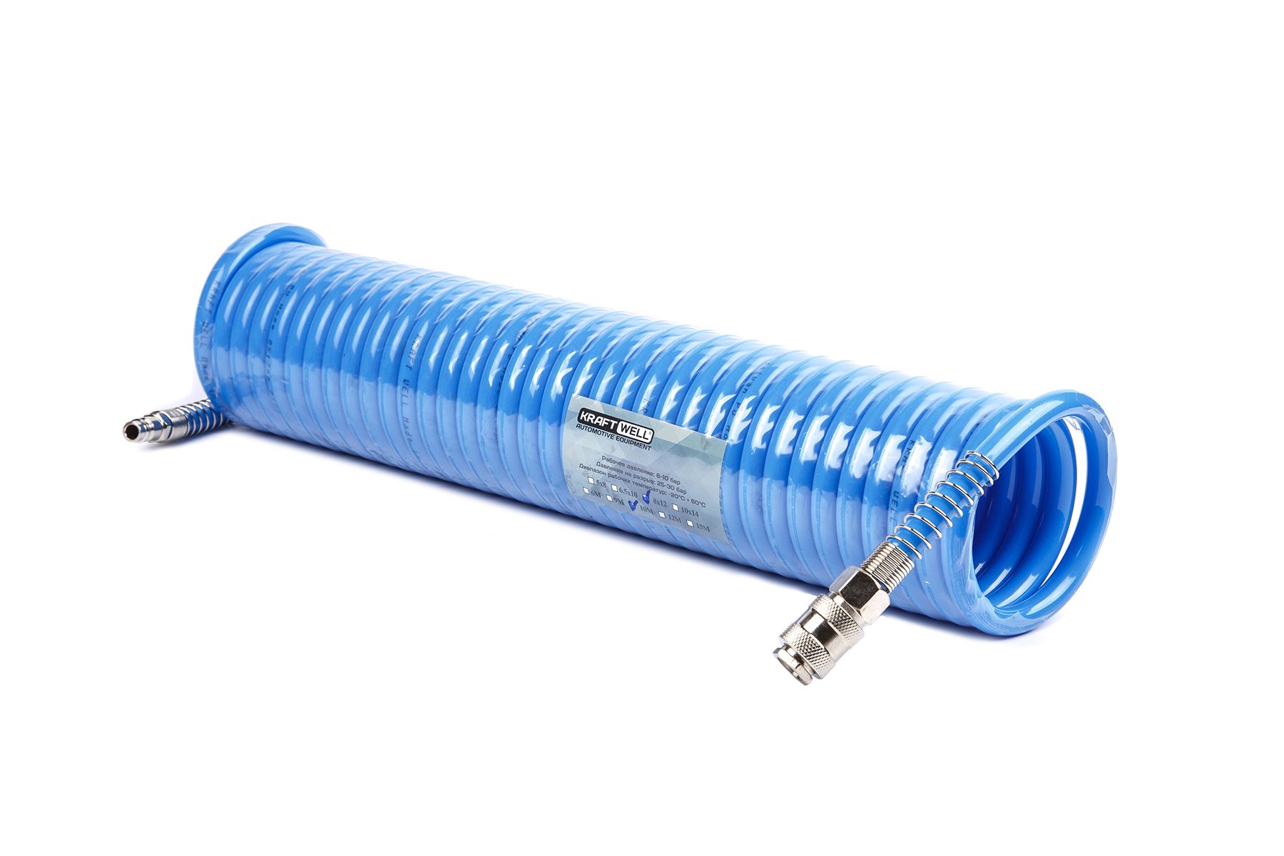 KraftWell KRW-HC081210 Шланг полиуретановый 10 м, 8х12 мм, БРС