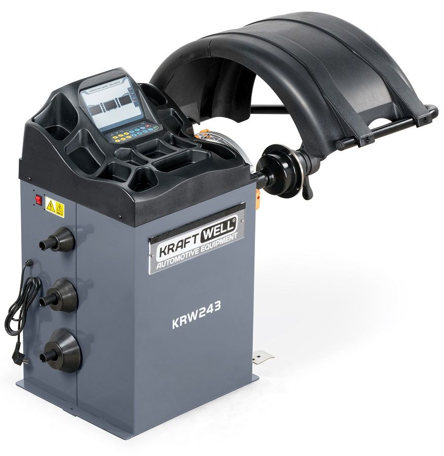 KraftWell KRW243 Балансировочный станок полуавтомат, педаль, лазер