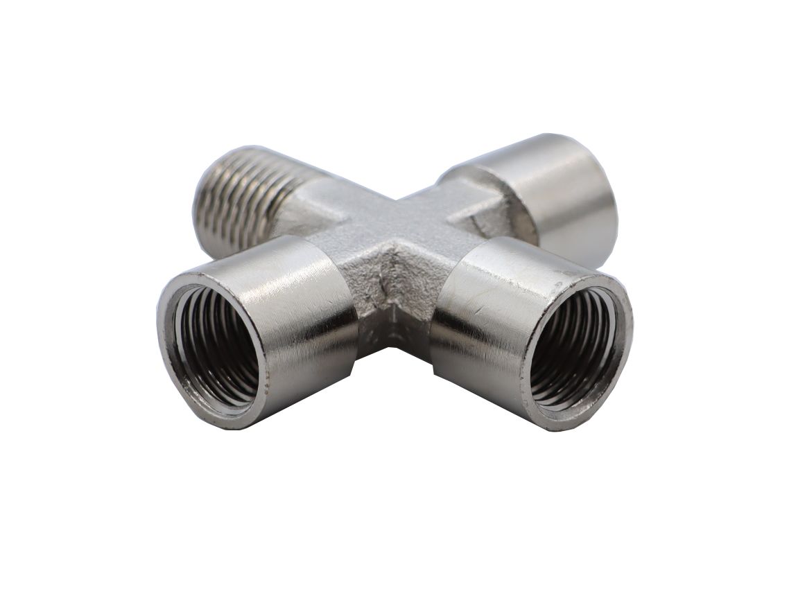 KraftWell KRW-TC14F3M Переходник "крест" 3*F1/4" - M1/4", 1 шт