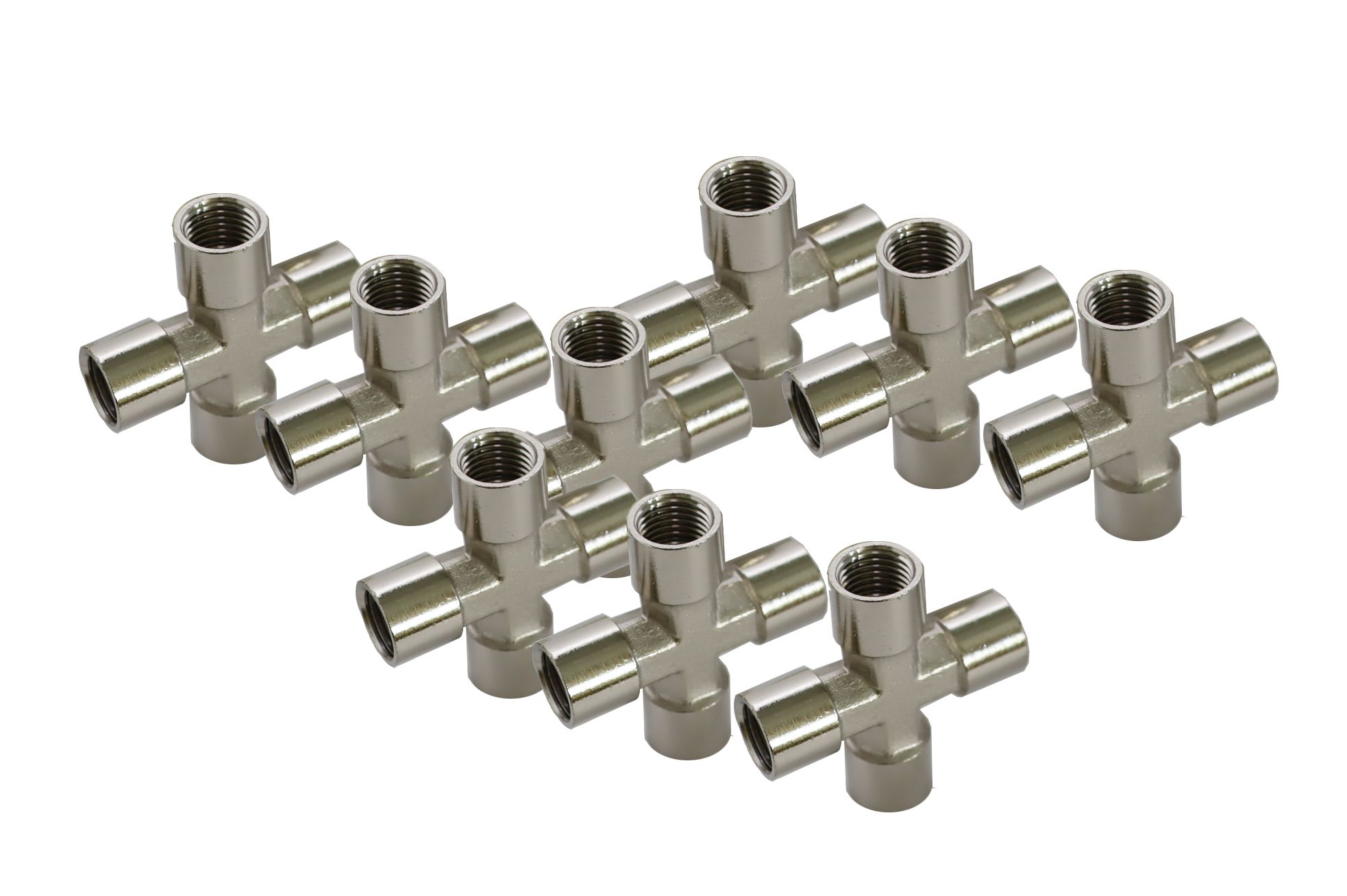 KraftWell KRW-TC14F4-10 Переходник "крест" 4*F1/4", 10 шт