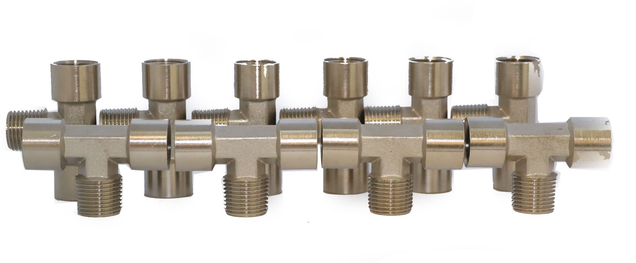KraftWell KRW-TT12FMF-10 Тройник резьбовой Т-образный F1/2" - M1/2" - F1/2", 10 шт