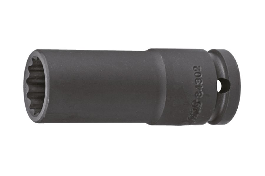 Ударная длинная головка 1/2" 17мм. 12 граней 84302M17