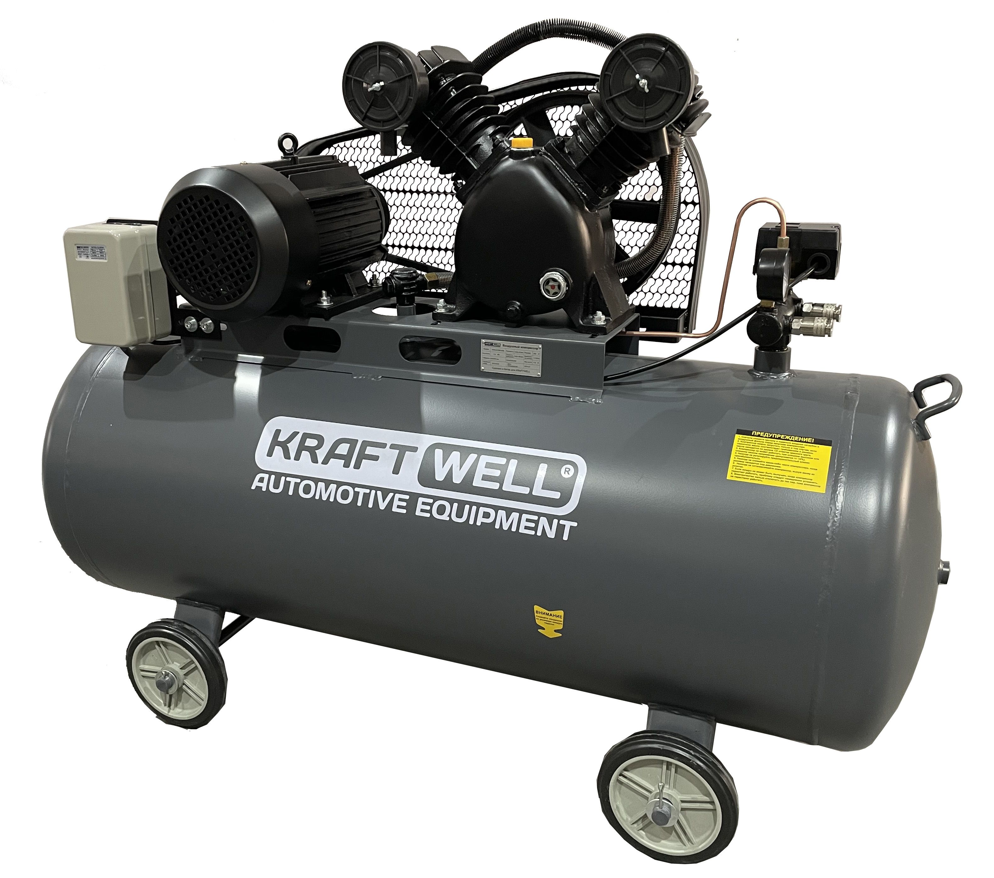 KraftWell SPIRUS 580A Компрессор поршневой 580 л/мин, 10 бар, 200 л, 380В