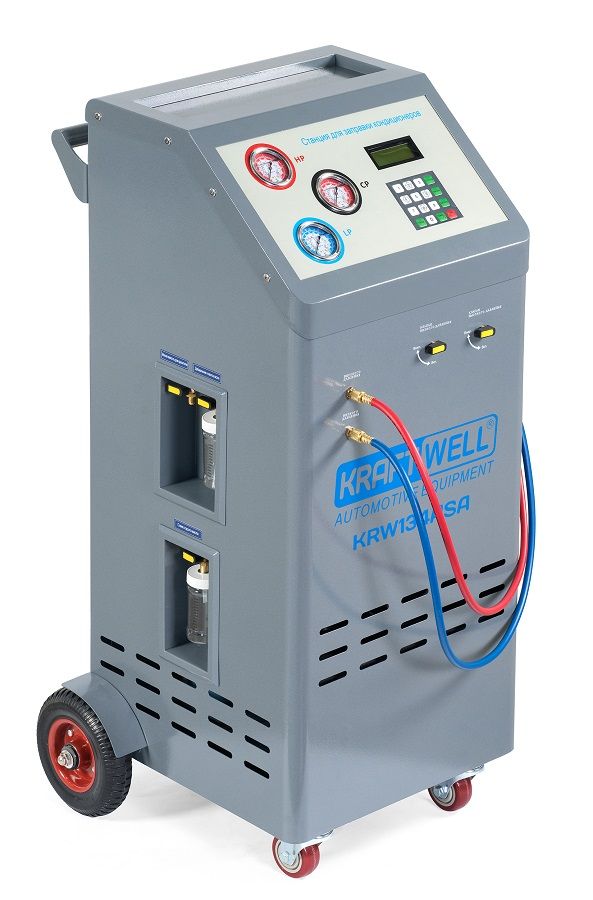 KraftWell KRW134ASA Станция полуавтомат для заправки автомобильных кондиционеров