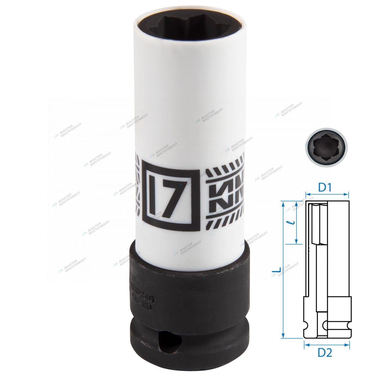 Головка для секретных болтов MB ударная 1/2"", 17 мм KING TONY 9BW4501
