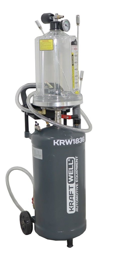 KraftWell KRW1836 Установка для откачки масла и антифриза с мерной емкостью, 40 л
