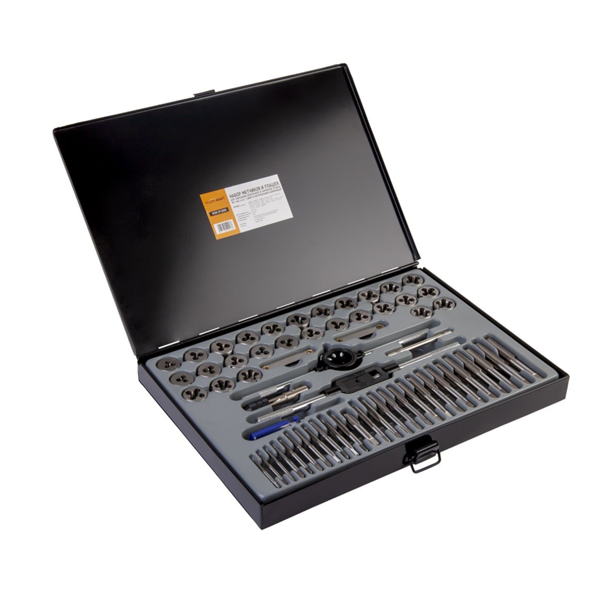 WDK-DT3060 Набор метчиков и плашек М3-М12, 4-40 - 1/8NPT27, 60 предметов, метрическая и дюймовая резьба