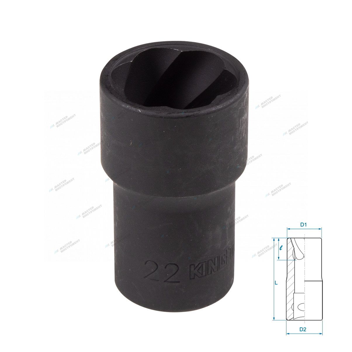 Головка для поврежденного крепежа 1/2"", 22 мм