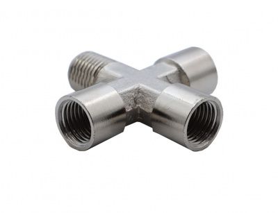 KraftWell KRW-TC14F3M Переходник "крест" 3*F1/4" - M1/4", 1 шт