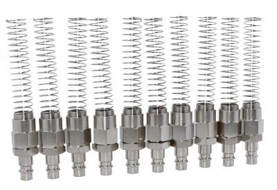 KraftWell KRW-QCS1014M-10 БРС "папа", c пружиной для шланга 10*15 мм, 10 шт