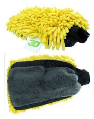 Варежка для мойки из микршенилла, желтая CHENILLE 2 SIDED MICROFIBER WASH MITT GLOVE