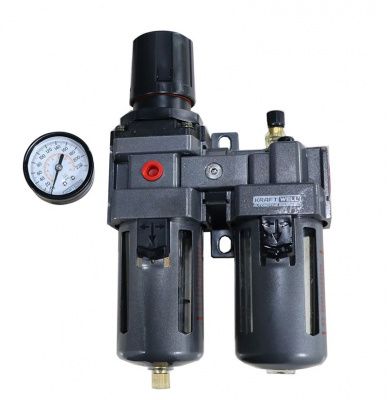 KraftWell KRW-FRL12C Фильтр-влагоотделитель с редуктором и лубрикатором, 1/2", до 16 бар, серия STD