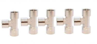 KraftWell KRW-TT12F3-5 Тройник резьбовой Т-образный F1/2" - F1/2" - F1/2", 5 шт