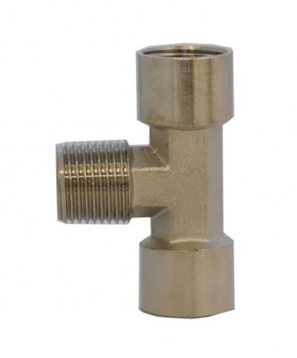 KraftWell KRW-TT12FMF Тройник резьбовой Т-образный F1/2" - M1/2" - F1/2", 1 шт
